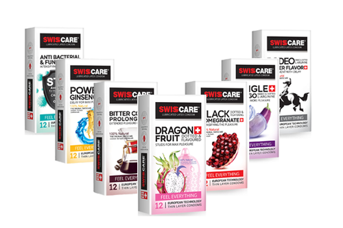 کاندوم سوئیس کر مدل Fruit بسته 12 عددی ا SwisCare Fruit Condom 12pcs