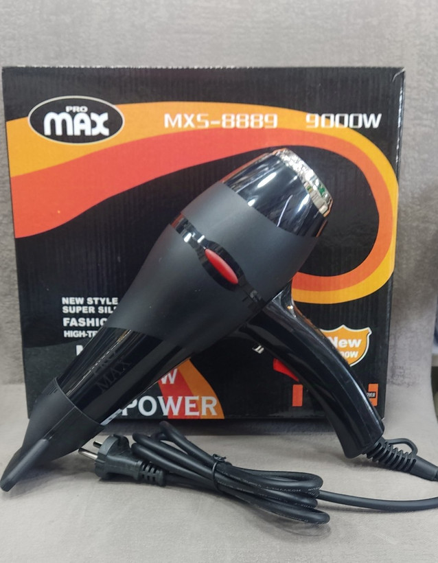 سشوار حرفه ای پرو مکس مدل mxs-8889 با توان مصرفی 9000 واتی