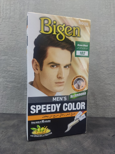 کیت رنگ مو بیگن BIGEN سری اسپیدی کالر Speedy Color مدل Brown Black شماره 102
