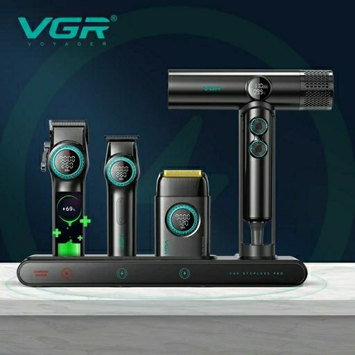 ست ماشین اصلاح حرفهای وی جی آر مدل VGR-STEBLRES PRO 4in1